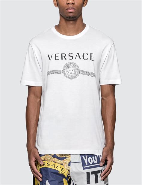 versace mens white t shirt|Versace collection men shirt white.